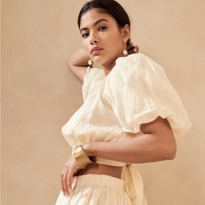 Banana Republic Ramie open back linen top